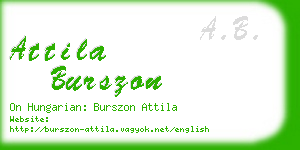 attila burszon business card